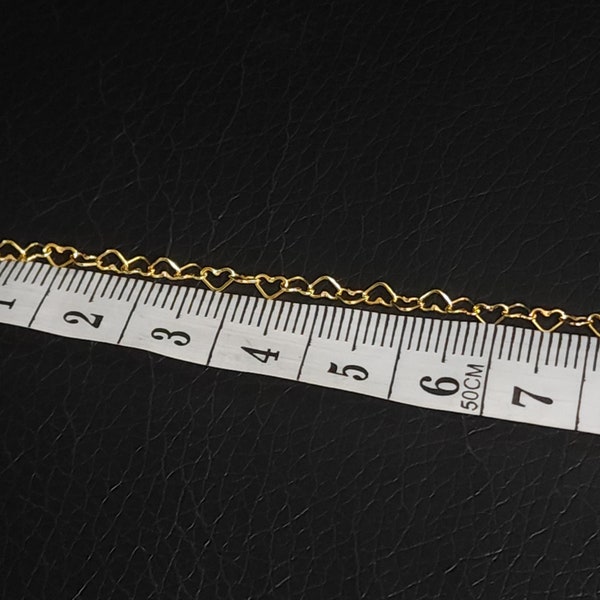 14kt Gold Filled Heart Chain by the foot