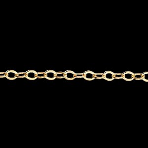 14/20 Yellow Gold-Filled 1.7mm Flat Oval Cable Chain, By the Foot for Permanent Jewelry and Jewelry Making