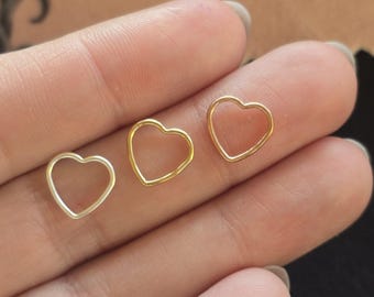 14/20 Gold Filled Sterling Silver Rose Gold Charms for permanent jewelry, Hearts, Connectors