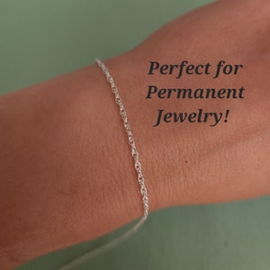 925 Sterling Silber 1,75 mm Kordelkette für Dauerschmuck, Schüttgut-Kette am Fuß
