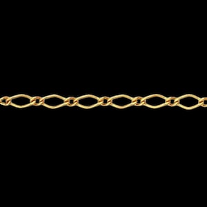 14/20 Yellow Gold-Filled 1.8mm Marquise Long & Short Chain, By the Foot for Permanent Jewelry and Jewelry Making