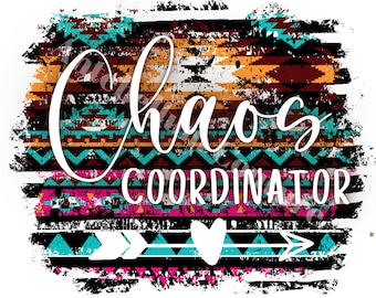 Chaos Coordinator, PNG download, sublimation transfer, tribal print