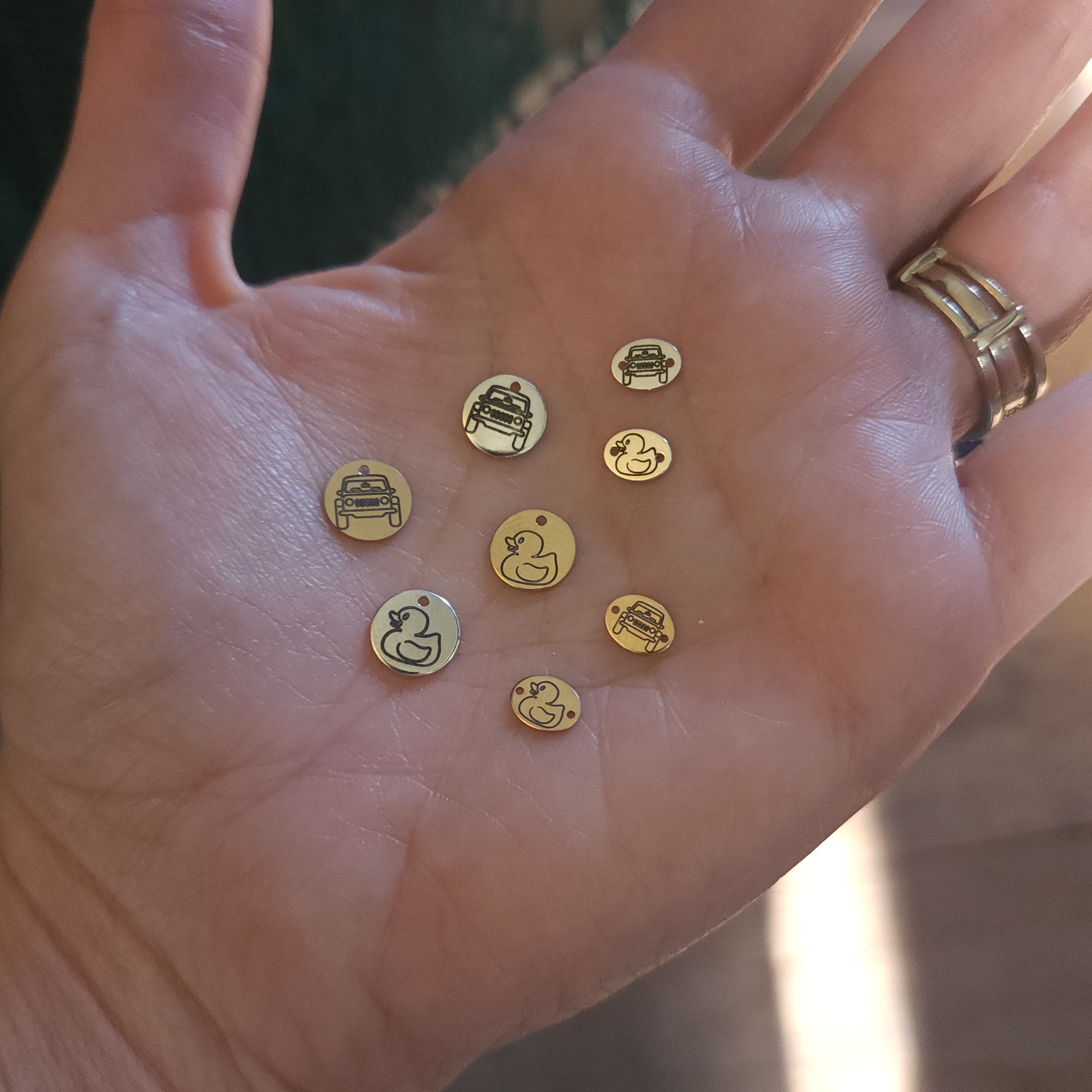 925 Sterling Silver Charms, Gold Filled, perfect for Permanent Jewelry, jeep, get ducked, duckies, riding, connector