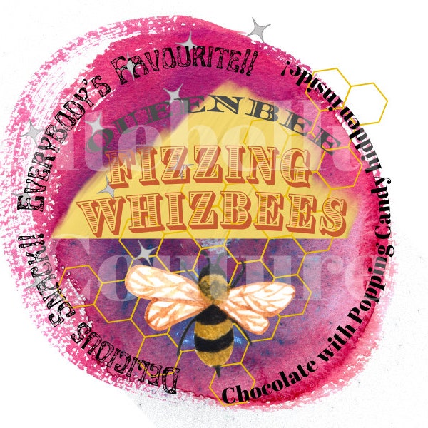 Fizzing Whizbees Candy Label, Universal, Party Designs