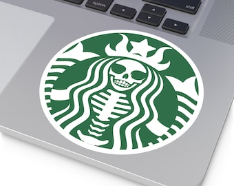 Starbucks inspired skeleton witch halloween large outdoor vinyl sticker