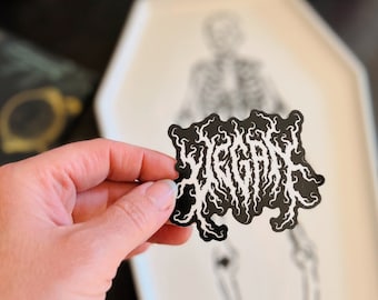 VEGAN death metal logo sticker