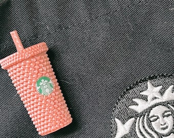 Starbucks inspired studded tumbler/cup pin for baristas