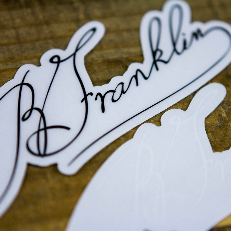 Benjamin Franklin Signature Sticker - Etsy