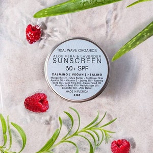Aloe Vera & Lavender Vegan Sunscreen | 30+ | Vegan and Reef-Safe Mineral Sunscreen | Made for Sensitive and Eczema Prone Skin