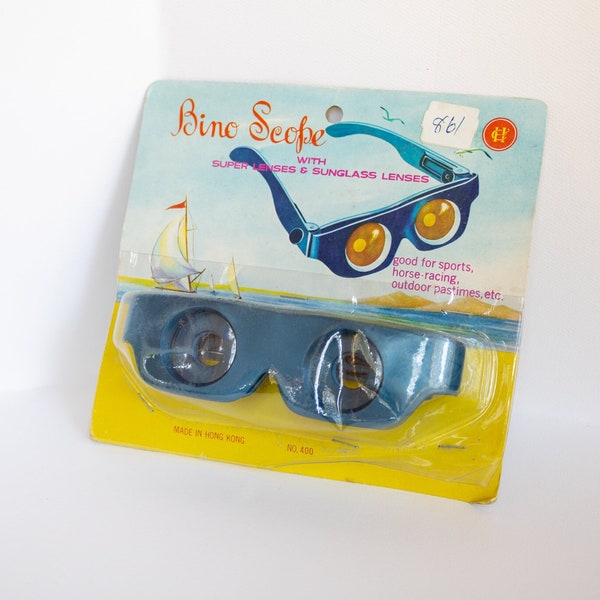 1960s NOS Toy Binoculars / Bino Scope / Made in Hong Kong / Five & Dime Deadstock Toys / Vintage Dimestore Magnifying Toy Eyeglasses