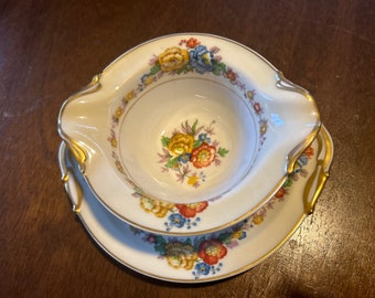 Limoges Gravy Boat B & C Limoges France I Bernardaud Co Limoges Rosene Floral with Gold Guilding Vintage Fine China Completer