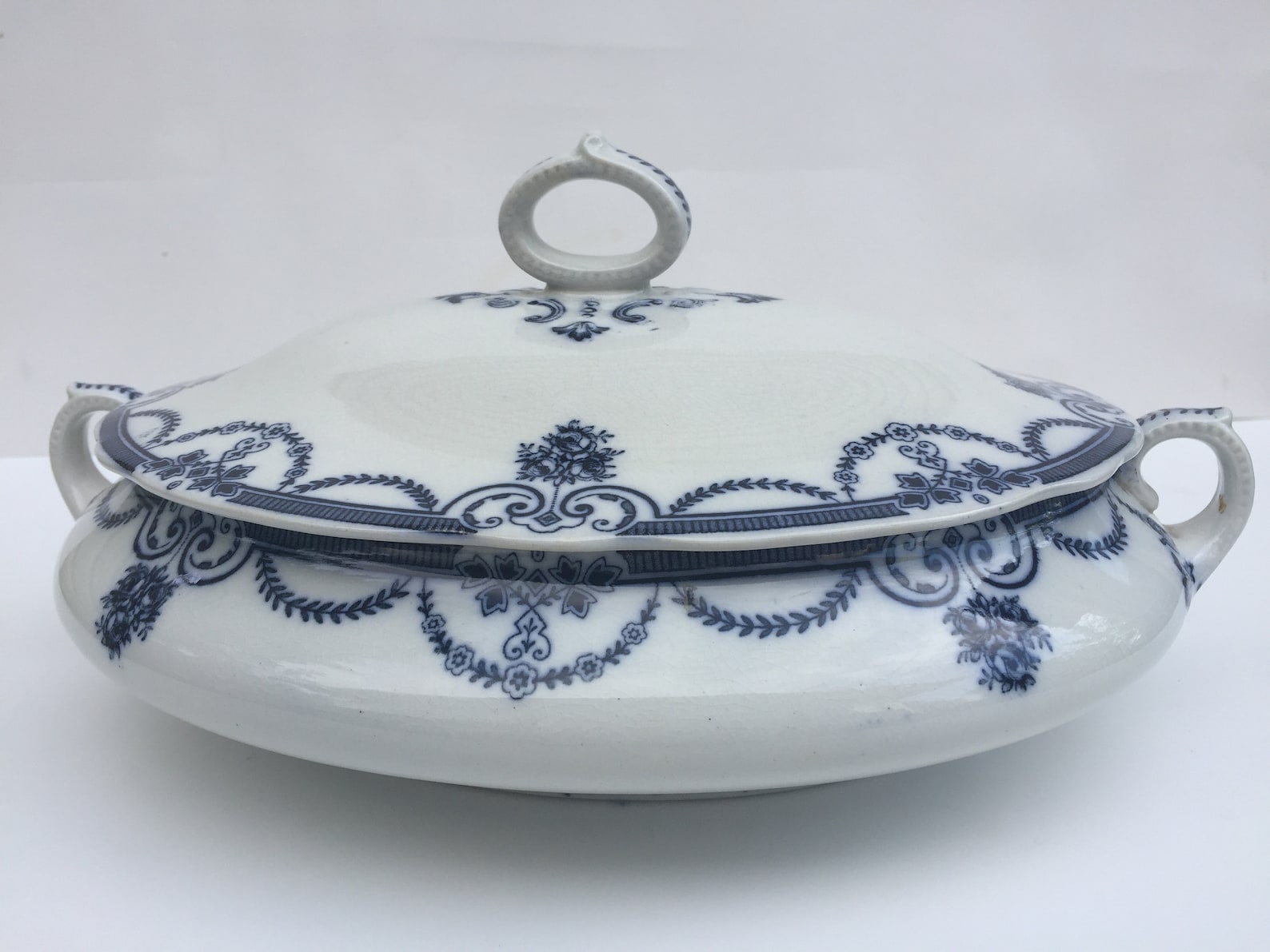Blue and White Large Serving Dish with Cover Losol Ware Etsy