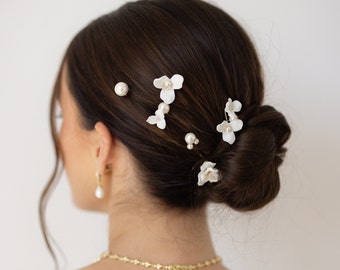 Épingles à cheveux de mariée Pearl Blooms | Épingles à cheveux de mariée délicates | Épingles à cheveux de mariage | Épingles de mariée en perles| Accessoires pour cheveux de mariage|Kaylie