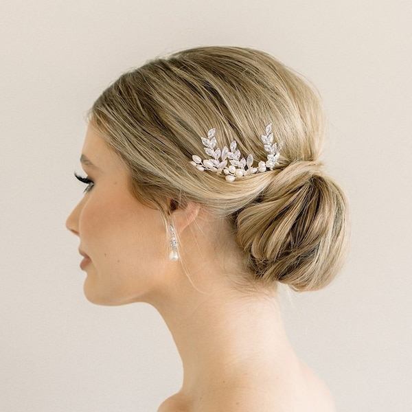 Delphine Fern Bridal Hairpins | Wedding hair pins| Pearl Hairpins | Bridal Pins