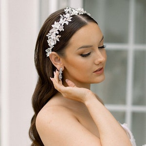 Floral Wedding Bridal Headband | Bride Headpiece| Wedding Hair Accessories| Floral Bridal Hair Vine| Wedding Headband| Harper