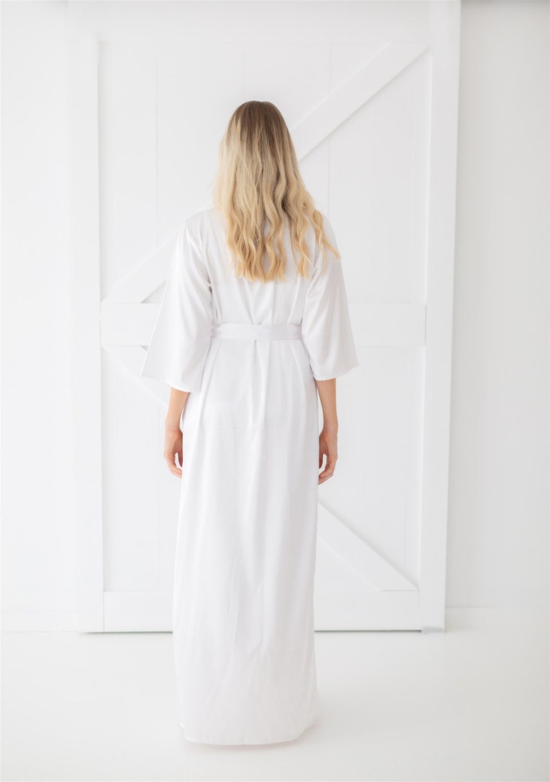 white satin robe for bride