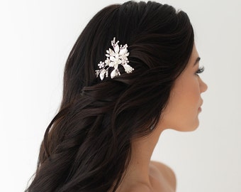 Luxe Silver Flower Bridal Hair Pin| Delicate Bridal headpiece| Wedding hair pins| Floral Wedding  Pins | Bridal Pins