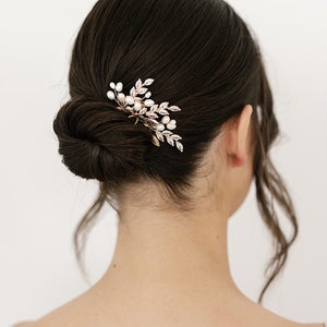 Gold Delphine Fern Bridal Hairpins Wedding hair pins Pearl Hairpins Bridal Pins Gold Hairpins image 2