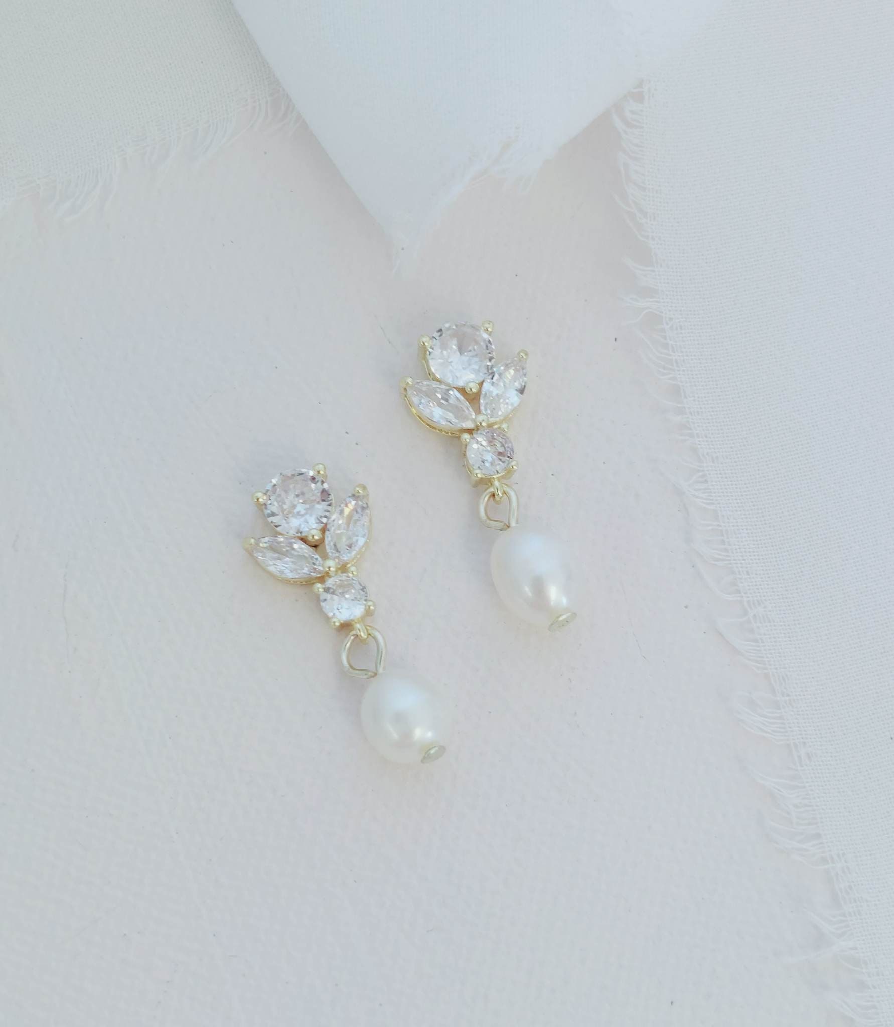 Louise CZ Drop Earrings E018 – Bridal Closet
