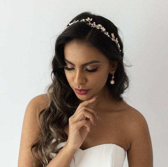 Pearl Double Band Headband, Crown, Hairpiece, Wedding Accessory, Brida –  Acute Designs