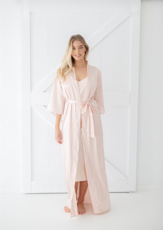 Pink Bridesmaid Robe Bridesmaid Floor Length Robe Wedding Etsy
