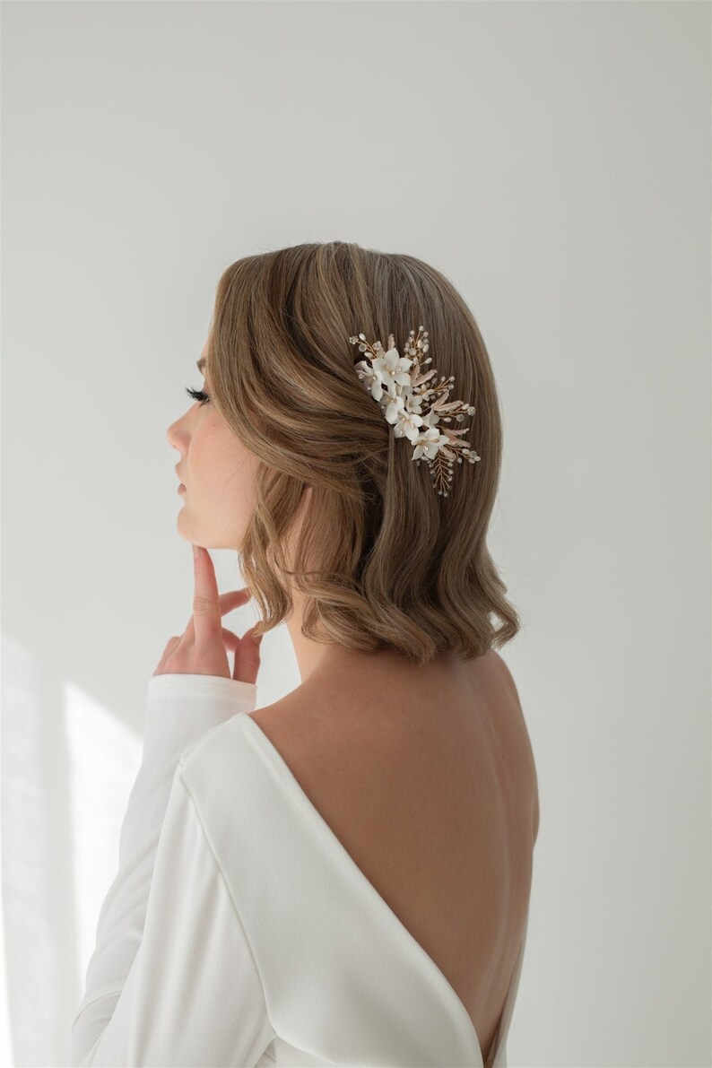Sweet Bridal Flower Hair Comb Wedding Wedding Etsy