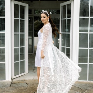 Long Lace Bridal Robe Wedding Day Robe Full Length Bridal Robe Boudoir Robe Lace Robe Bridal Lace Robe Wedding Robe GRACE Etsy Ireland