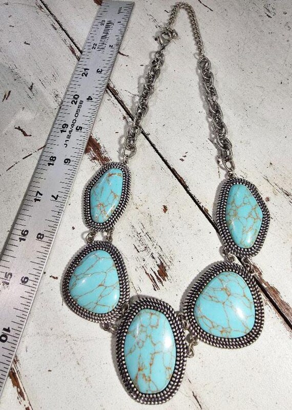 Vintage Turquoise-Inspired Statement Necklace – H… - image 9