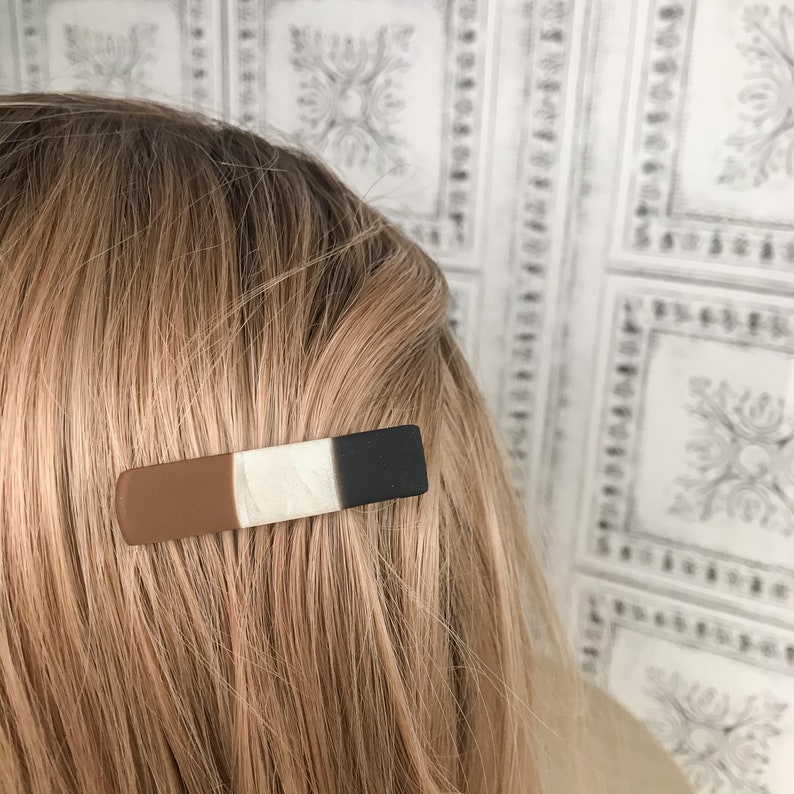 Polymer Clay Hair Clips TriColor Hair Clips 2 pack Polymer Etsy