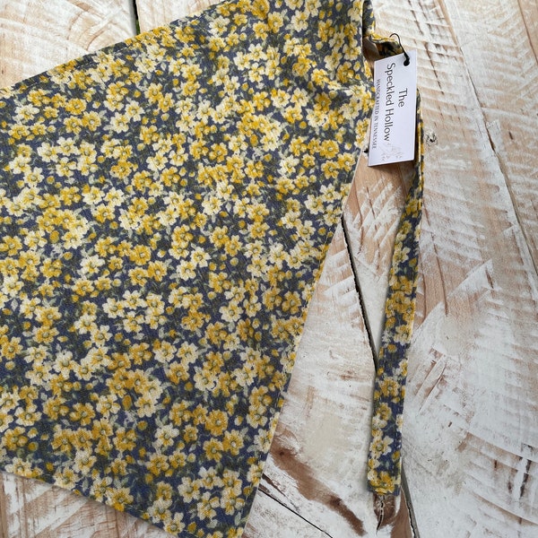 Yellow Floral Bandanna, Hair Accessories, Headband, Bandanna, Hair Bandanna, Hair, Cottage Core Hair, Floral Hair Accessory