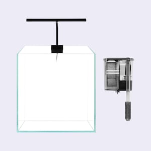 Cube Rimless Aquarium Kit | High-Quality Frameless Glass Betta Tank | Nano Aquarium Starter Set | Gift for Beginner Aquascapers & Fishkeeper