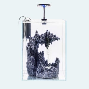 Sand Waterfall Aquarium Kit – 9.5G Nano Tank w/ Sand Waterfall, LED Light & Filter, Betta, Guppy and Shrimp Aquarium Starter Kit