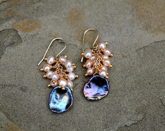 Pendientes colgantes Keshi Pearl – Perlas de agua dulce bañadas en oro
