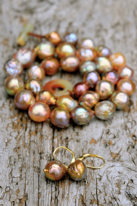 Brilliant Multi-colored Golden Kasumi Pearl Set