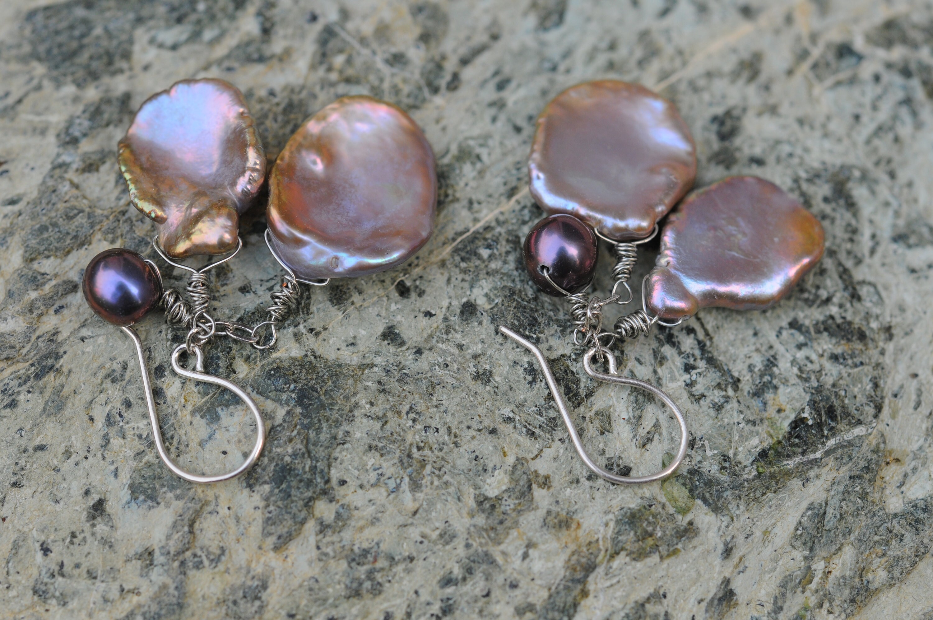 Delightful Rose Petal Keshi Pearl Earrings - Etsy