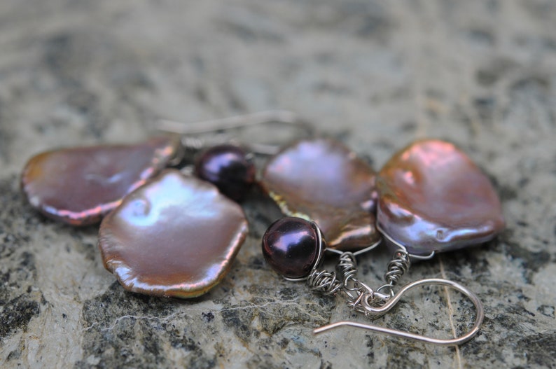 Delightful Rose Petal Keshi Pearl Earrings - Etsy