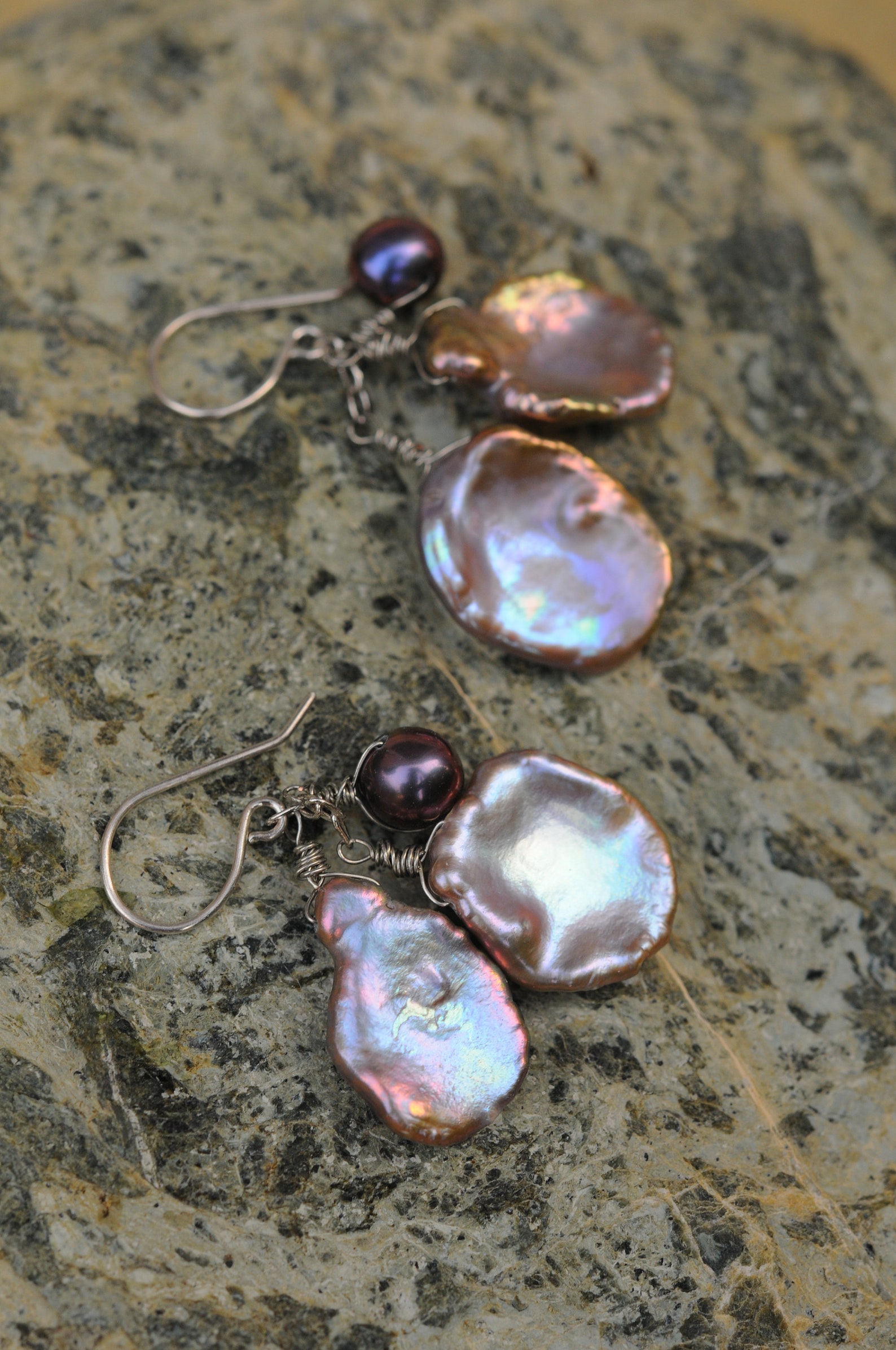 Delightful Rose Petal Keshi Pearl Earrings - Etsy