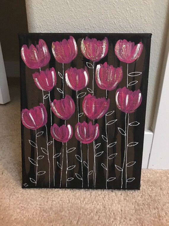 Flowers on black background