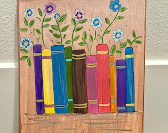 Vintage books in bloom