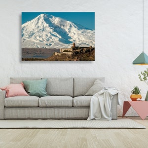 Mount Ararat and Khor Virap monastery,  Armenia - fine art photography canvas print, wall poster, wall art, wall decor, Armenian photo, gift