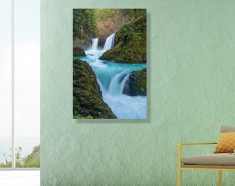 Spirit Falls, Washington- fine art photography canvas print - large waterfall poster, Washington nature, wall décor, Pacific Northwest