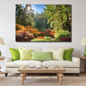 Fall forest fine art photography, canvas, print-large wall decor, Portland print, Oregon,  Portland Japanese Garden print photo, wall art