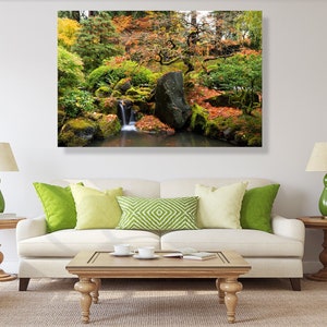 Portland Japanese Garden at fall, forest scenery fine art photography, canvas, print-large wall décor, Oregon,  Pacific Northwest