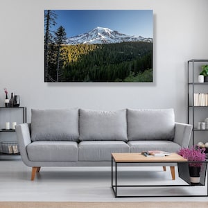 Mount Rainier at sunrise - original fine art photography canvas print, wall poster,  wall décor, gift,  Pacific Northwest, Seattle, WA