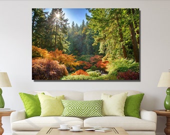 Fall forest fine art photography, canvas, print-large wall decor, Portland print, Oregon,  Portland Japanese Garden print photo, wall art