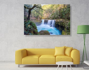 Spirit Falls, Washington- fine art photography canvas print - large waterfall poster, Washington nature, wall décor, Pacific Northwest