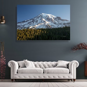 Mount Rainier at sunrise - original fine art photography canvas print, wall poster,  wall décor, gift,  Pacific Northwest, Seattle, WA