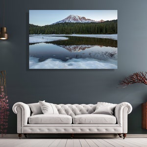Mount Rainier on sunrise - fine art photography canvas print, wall poster,  wall décor, Pacific Northwest, Seattle, WA