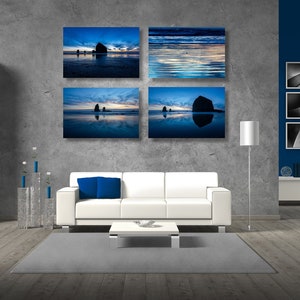 Cannon beach collage , Oregon at twilight- Original Photo Art Work -fine art photography canvas print - Pacific Northwest, wall décor,