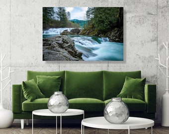 Dougan Falls, Gifford Pinchot National Forest, WA - fine art photography canvas print - poster, Pacific Northwest, wall décor, art
